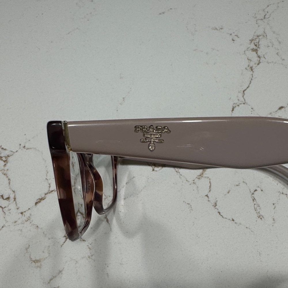 Prada Tortoise Shell Pink Brown Glass Frames Vpr … - image 5